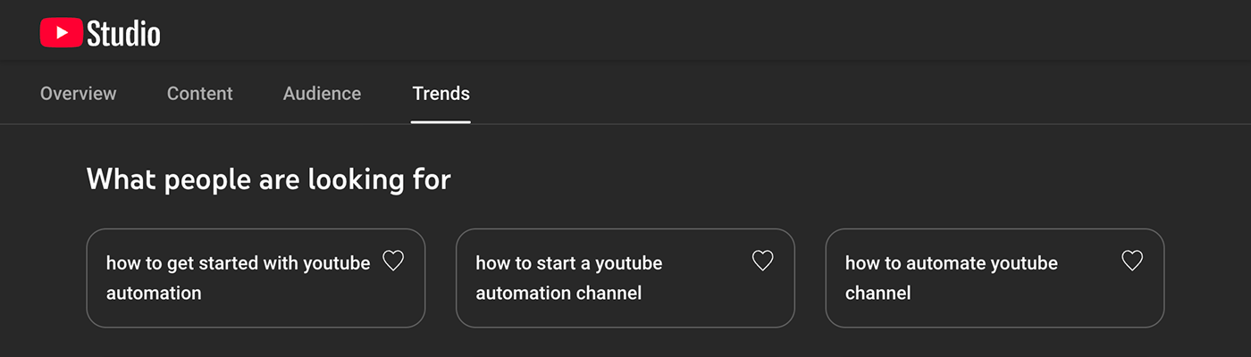 YouTube Trends Tab screenshot
