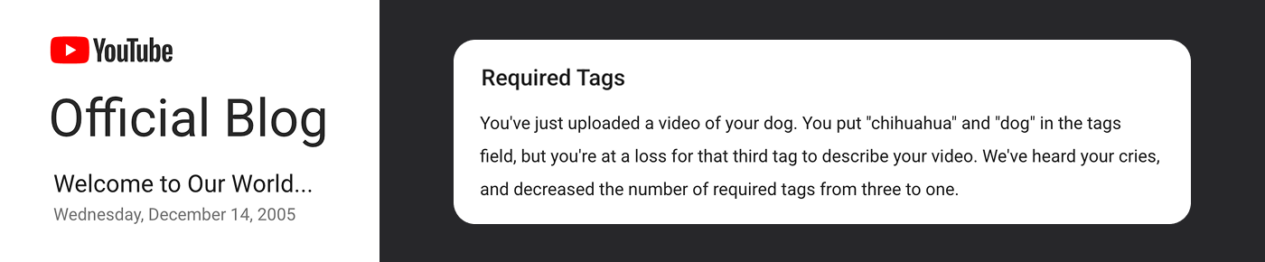 YouTube tags launch