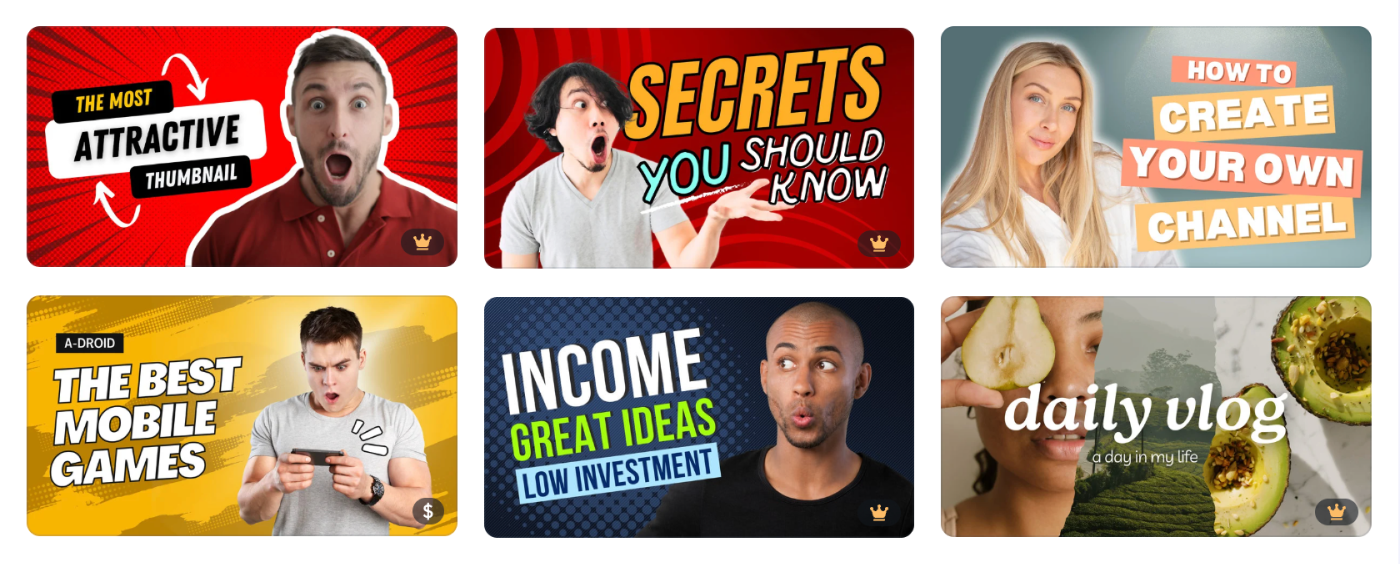 YouTube thumbnail gallery