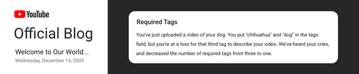 YouTube tags launch
